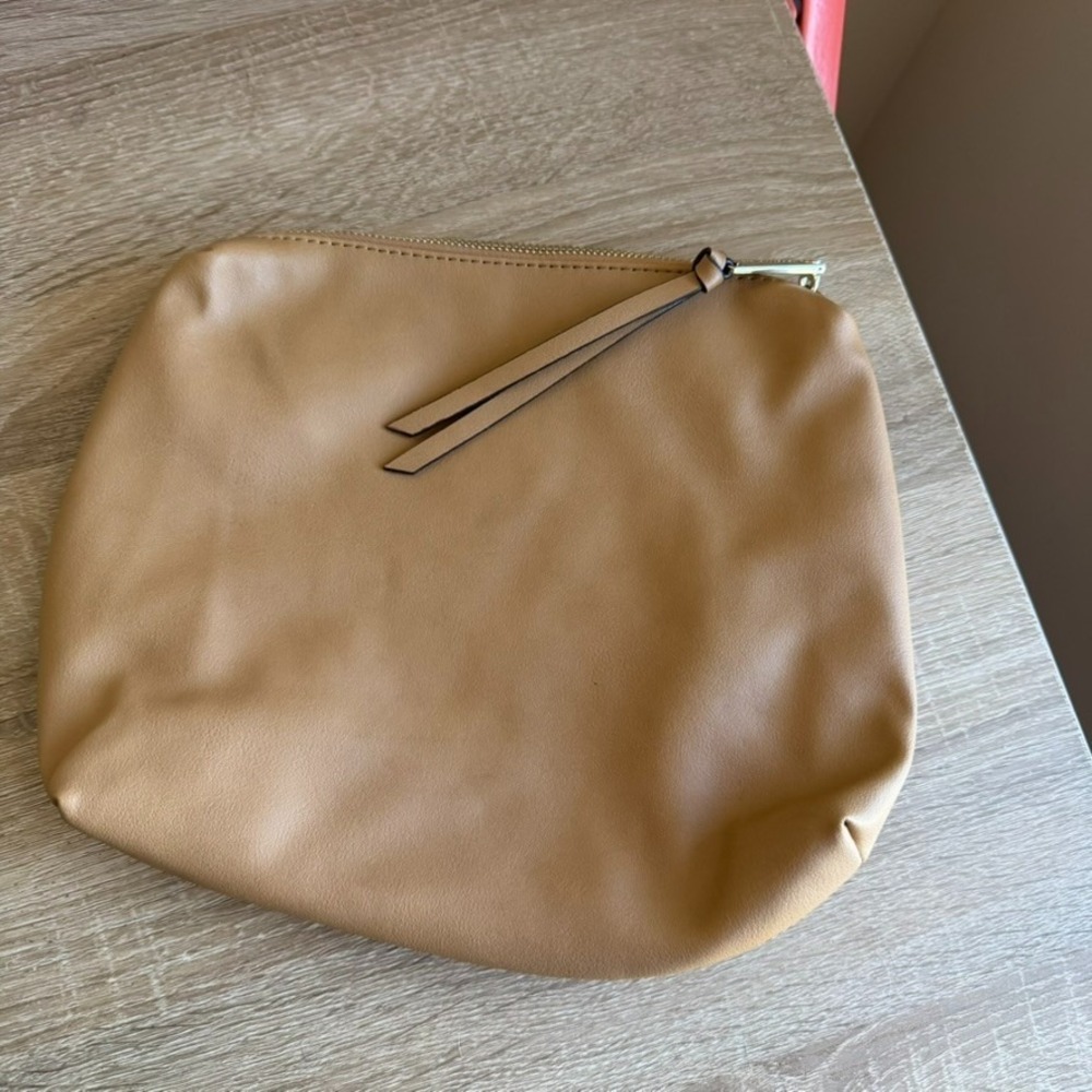Steve Madden pouch bag travel makeup unisex Small Tan Classic Quality